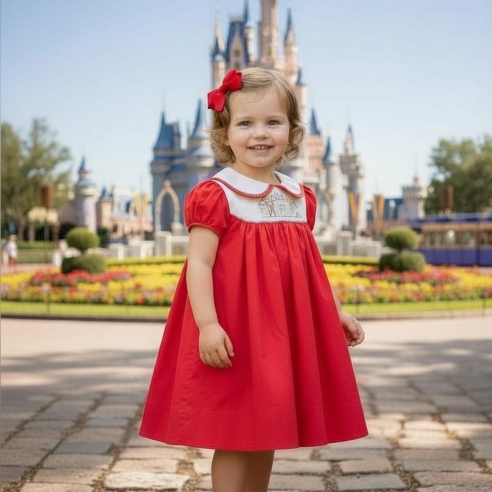 Pink Dress with Walt Disney World Embroidered Detail